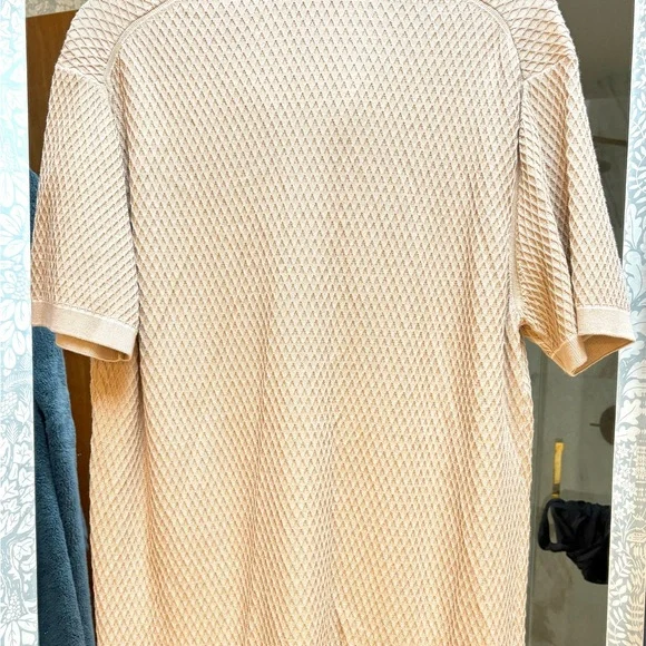 Bugatchi Beige Textured Button Down Shirt - Picture 5 of 5